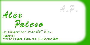 alex palcso business card